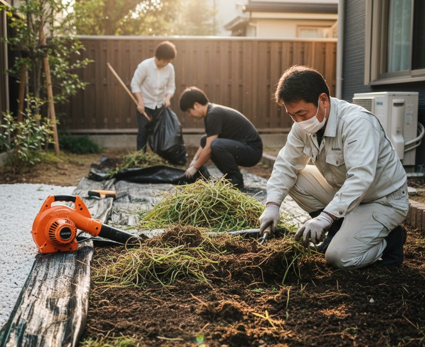 砂利の下に潜む虫の餌となる有機物を除去するコツ