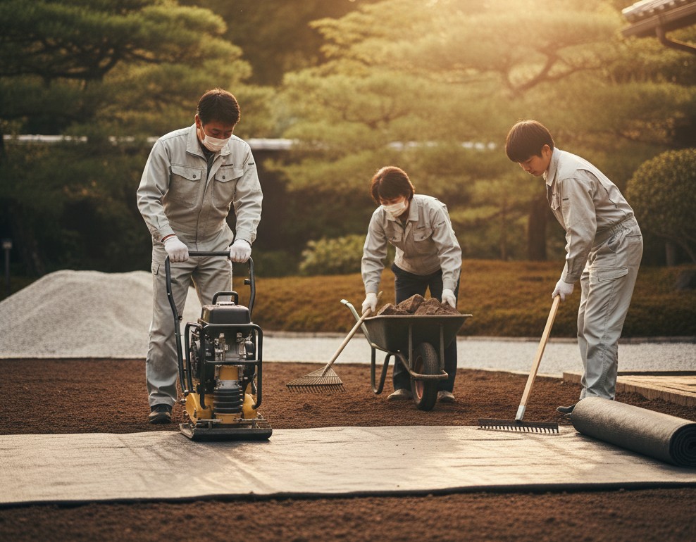 庭の砂利敷きで後悔しないための下地処理と整地法