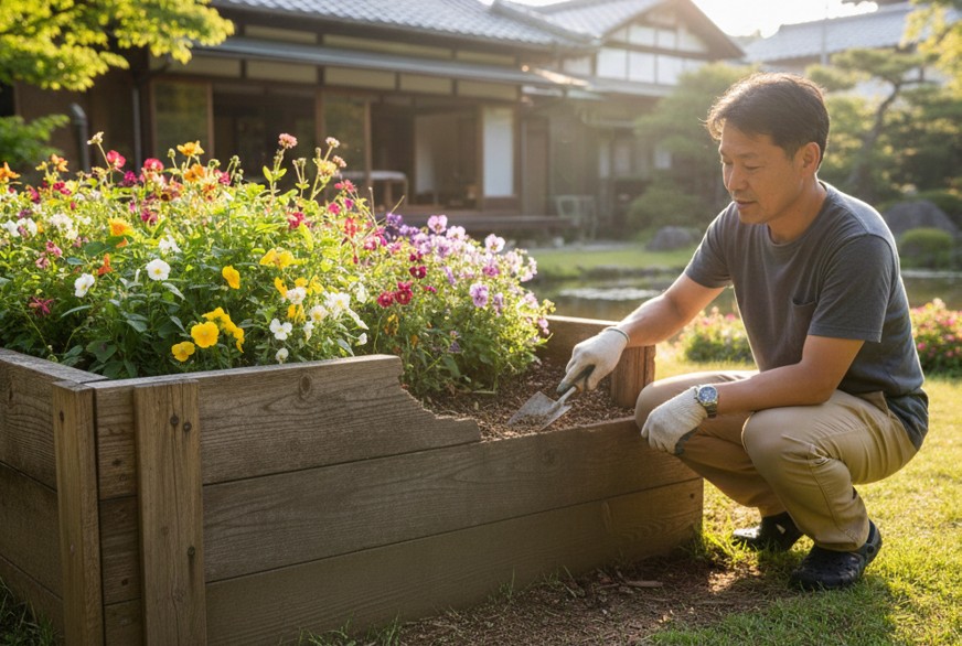 庭の花壇の木枠が腐る原因は？寿命を延ばす対策と修理・処分術