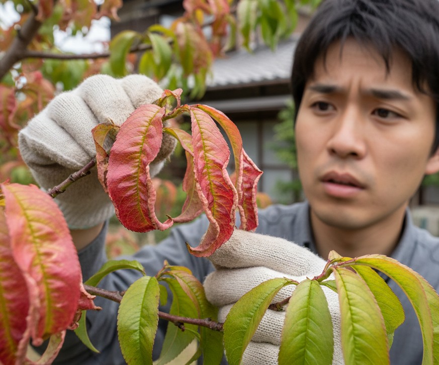 桃の木の縮葉病対策と適切な予防の時期