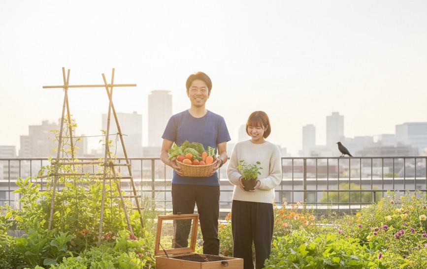 生ゴミを庭に埋めるコンポストで資源循環を実現