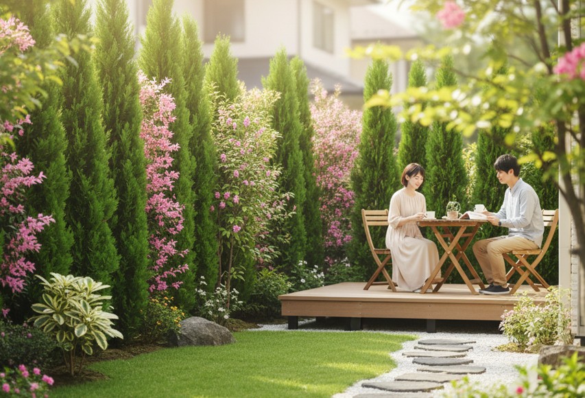 植栽や生垣で隣の庭の目隠しを作るおすすめの樹種