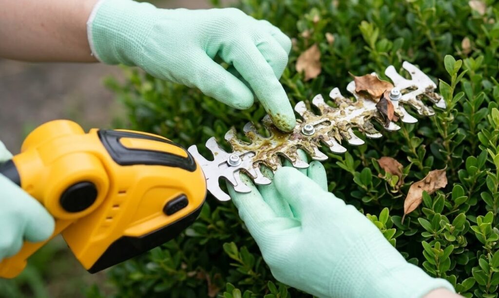 植物のヤニや樹脂が刃に付着して起こる切断能力の低下