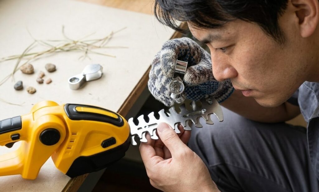 刃の歪みや異物の噛み込みによる動作不良の診断