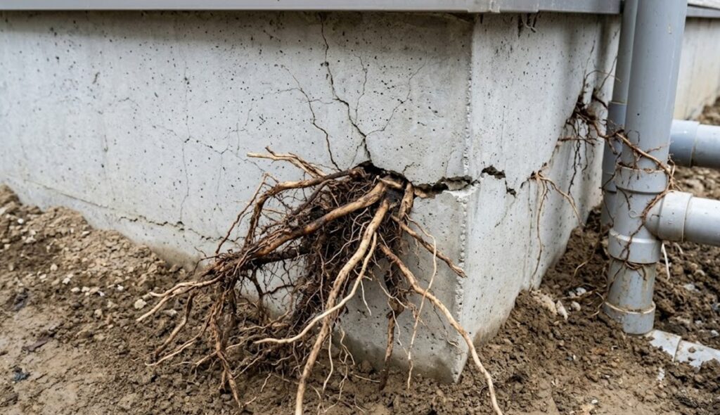 強靭な根が引き起こす住宅基礎や排水管の破壊リスク