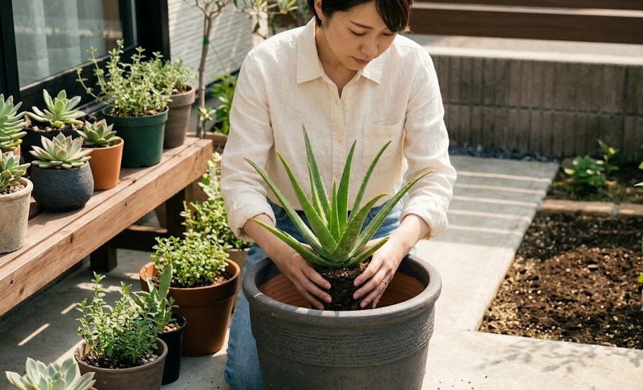 鉢植えで管理しやすく