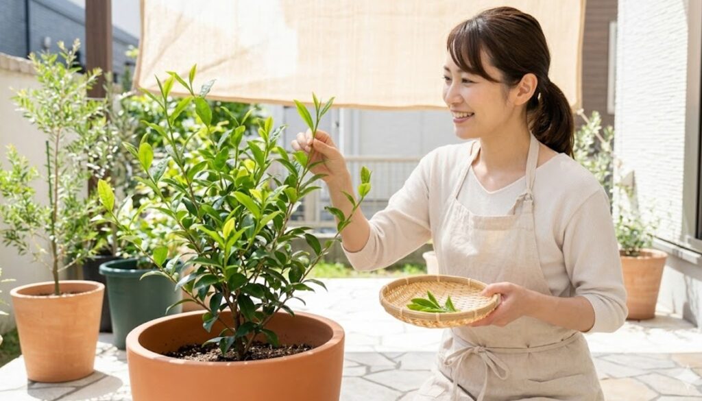 鉢植えでの栽培や自家製茶を収穫する楽しみ方