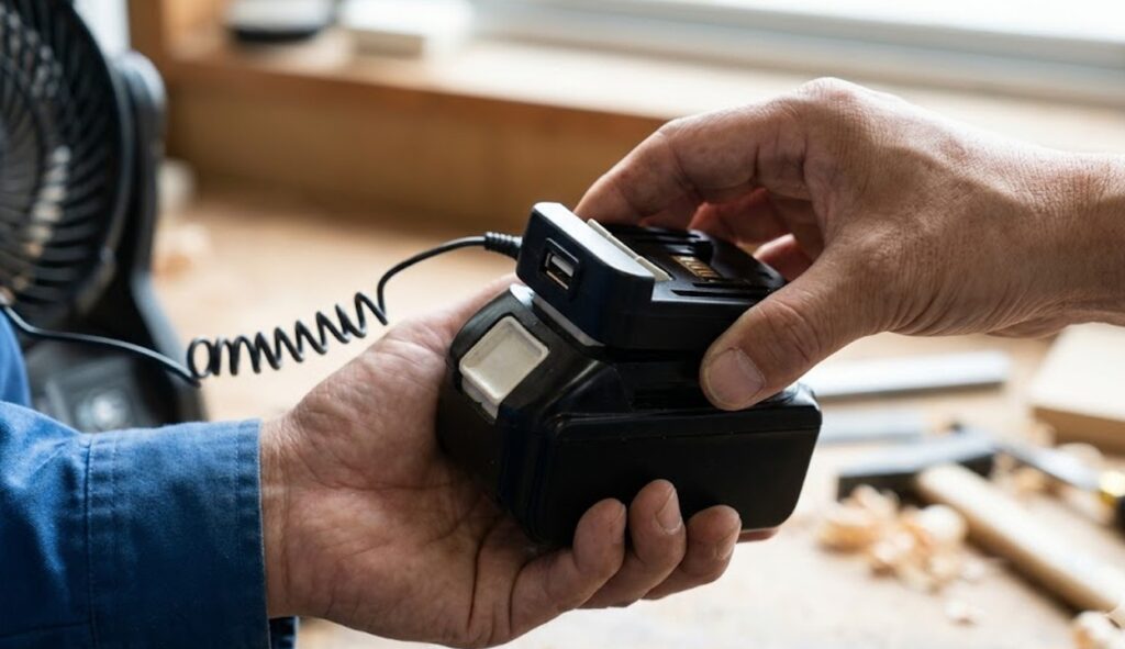 18Vや40Vバッテリーに対応するホルダーの役割