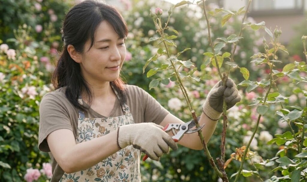 バラの剪定でハサミを消毒してがんしゅ病を防ぐ方法