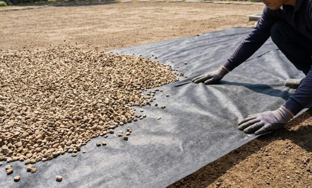 広い庭の雑草対策におすすめの防草シートと砂利