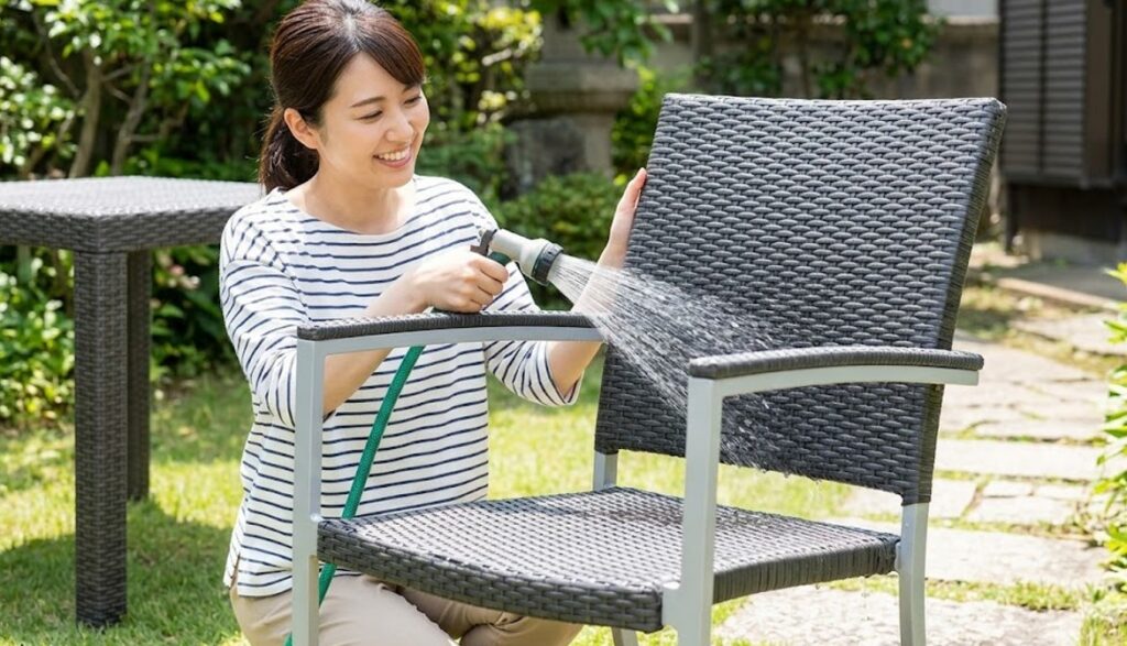 メンテナンスが簡単な人工ラタンとアルミの魅力