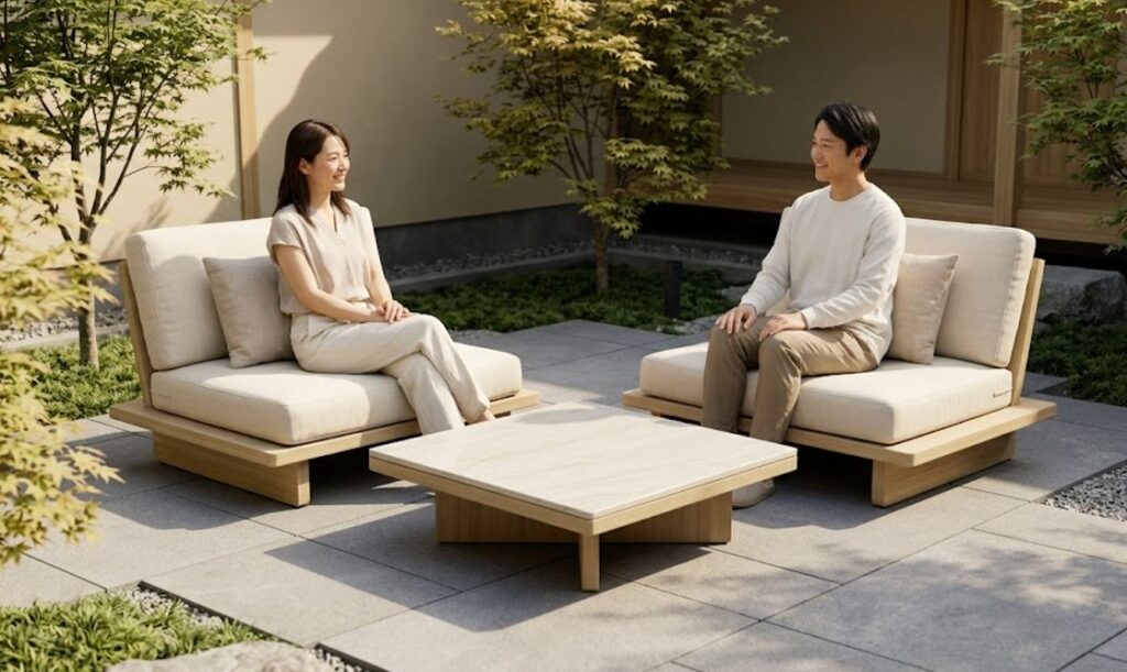 2026年最新トレンドを反映した庭の椅子とテーブル