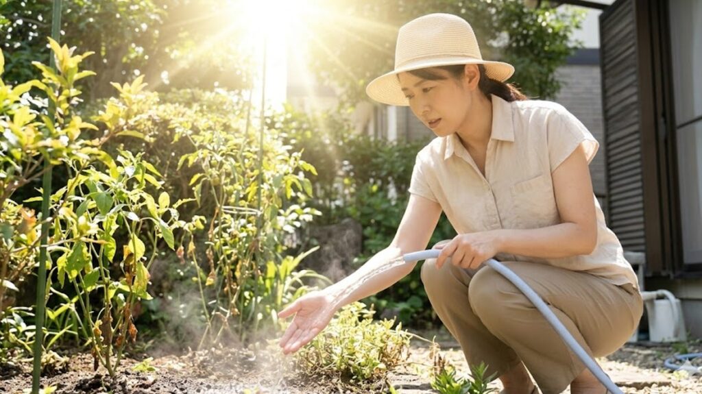 夏の時間帯に注意したい水切れと熱傷の対策