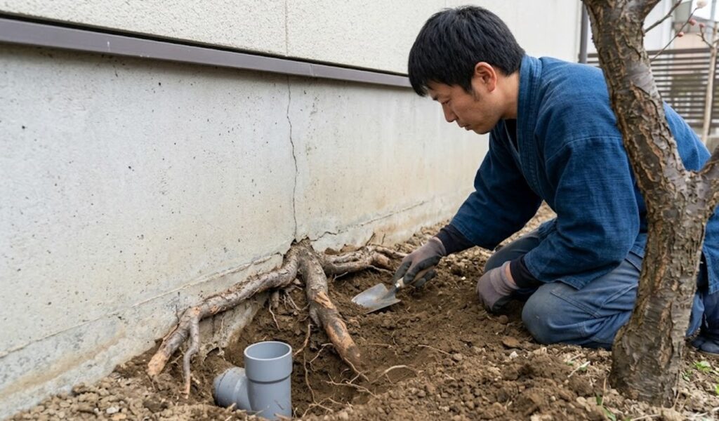 強力な根が住宅の基礎や排水管に与える影響