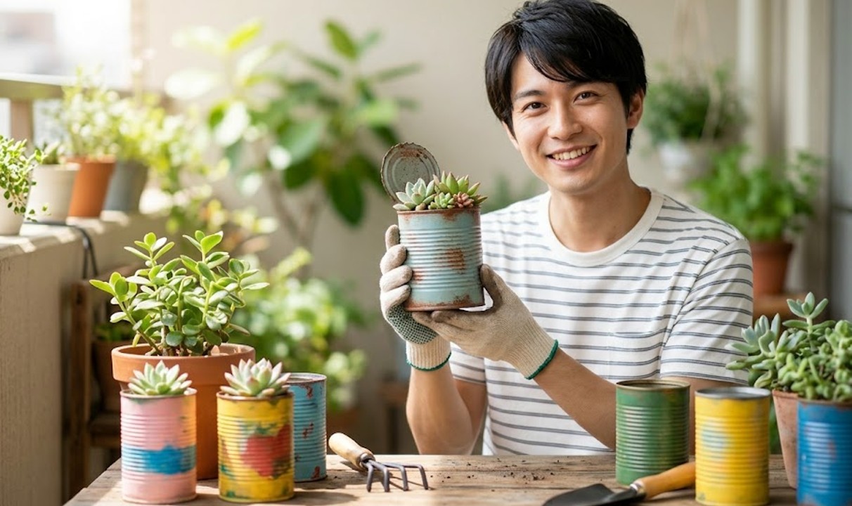 空き缶リメイクガーデニング術！100均で自作するおしゃれな鉢