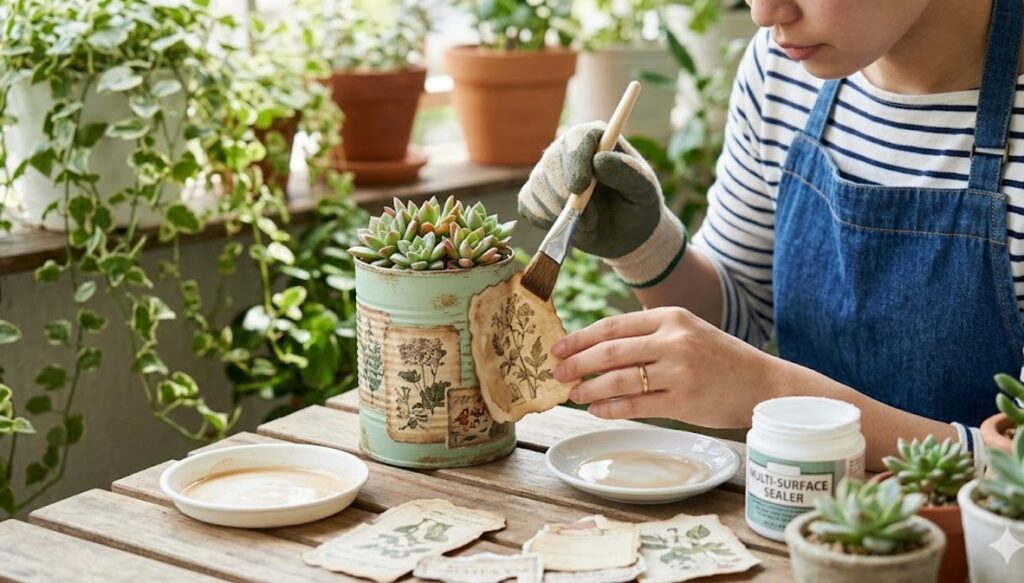 ラベルやデコパージュを施すデザイン技法