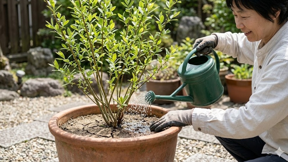 ネコヤナギの鉢植え管理