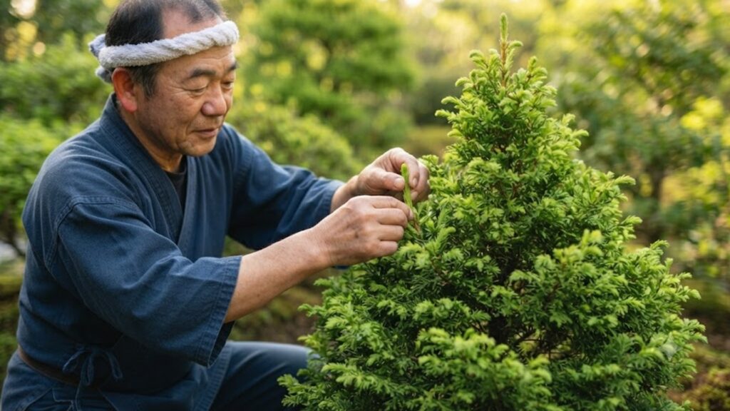 5月から9月は芽摘みで樹形を整える