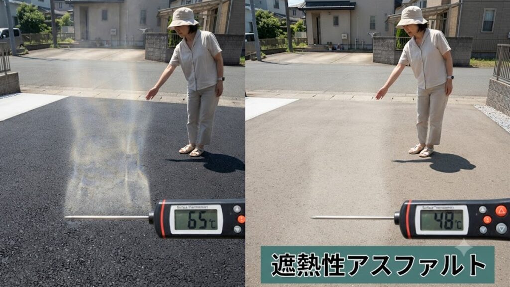 夏場の表面温度上昇と輻射熱(ふくしゃねつ)への対策